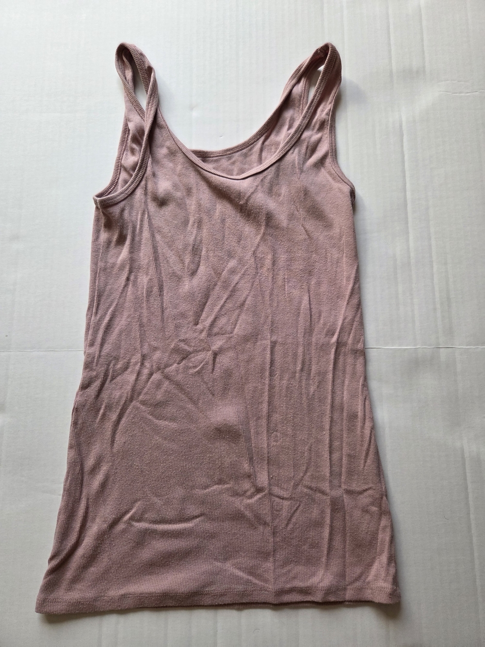 Time and Tru Ribbed Tank Top - Dusty Rose